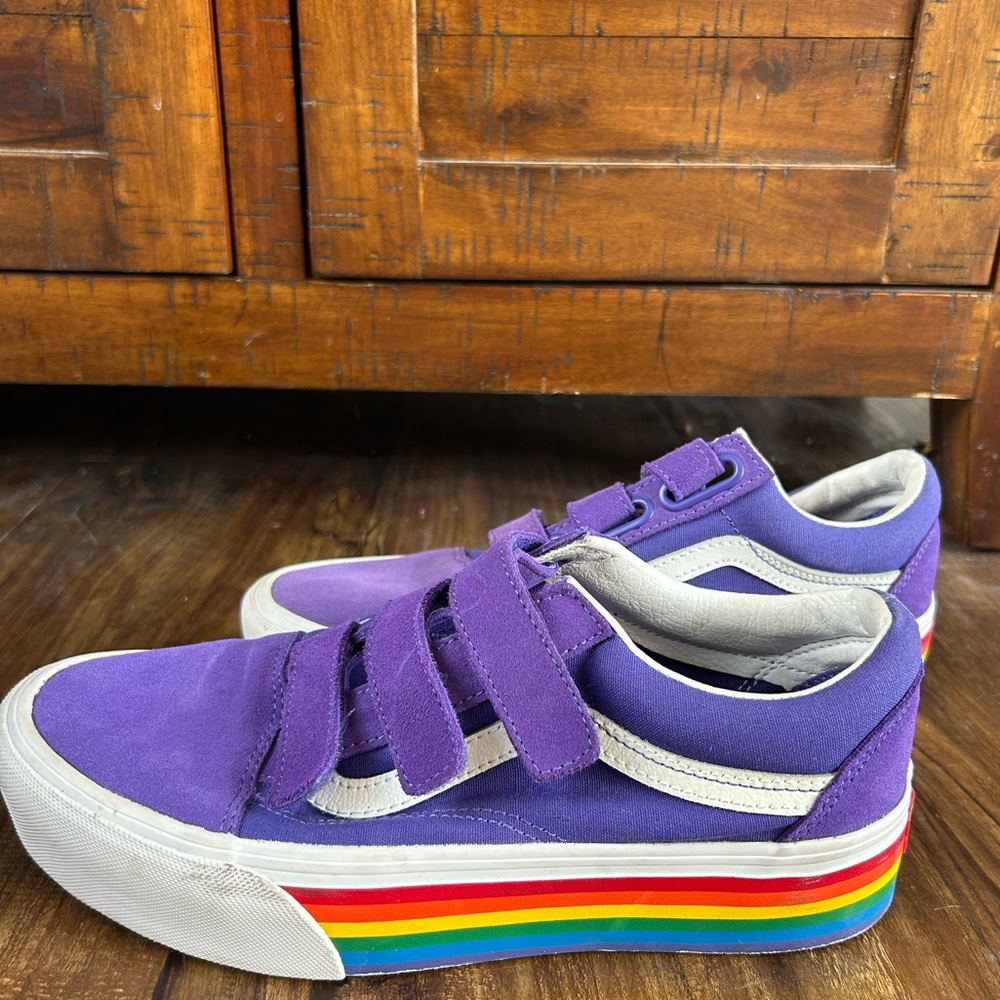 Vans Purple Sneakers with Rainbow Sole